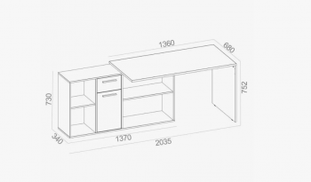 Стол письменный Лайт 03.245 в Краснотурьинске - krasnoturinsk.mebel-e96.ru