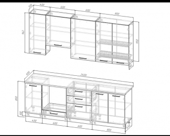 Кухонный гарнитур Вегас 2400 мм Sanvut в Краснотурьинске - krasnoturinsk.mebel-e96.ru