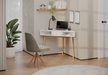 Стол письменный угловой, арт.6-01104, белый(ГК) в Краснотурьинске - krasnoturinsk.mebel-e96.ru