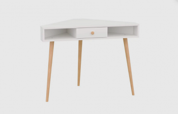 Стол письменный угловой, арт.6-01104, белый(ГК) в Краснотурьинске - krasnoturinsk.mebel-e96.ru