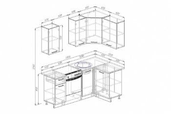 Кухонный гарнитур угловой Крафт 2000х1200 в Краснотурьинске - krasnoturinsk.mebel-e96.ru