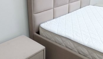 Кровать с подъемным механизмом Мега беж (Лин) в Краснотурьинске - krasnoturinsk.mebel-e96.ru