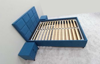 Кровать с подъемным механизмом Мега синий (Лин) в Краснотурьинске - krasnoturinsk.mebel-e96.ru