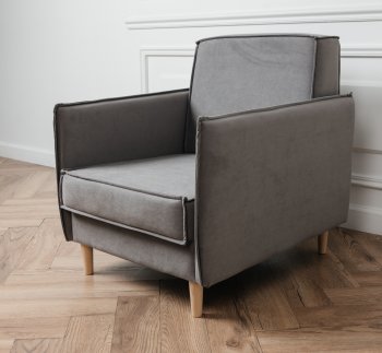 Кресло 831 Серый, велюр (Brendoss) в Краснотурьинске - krasnoturinsk.mebel-e96.ru