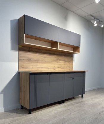 Кухонный гарнитур Монако 2000 мм графит (СВ) в Краснотурьинске - krasnoturinsk.mebel-e96.ru