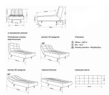 Кушетка Абри Синий в Краснотурьинске - krasnoturinsk.mebel-e96.ru