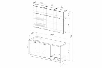 Кухонный гарнитур Альба макси 2 1800 мм (ПМ) (Герда) в Краснотурьинске - krasnoturinsk.mebel-e96.ru