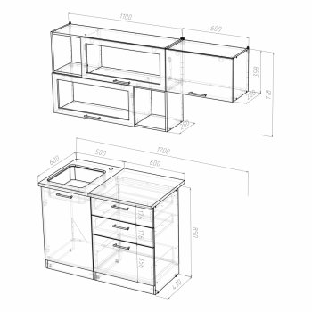 Кухонный гарнитур Алина экстра 1700 мм (Герда) в Краснотурьинске - krasnoturinsk.mebel-e96.ru