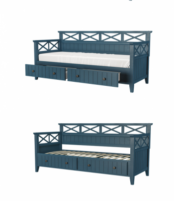 Кровать из массива Амелия сапфир (БМ) в Краснотурьинске - krasnoturinsk.mebel-e96.ru