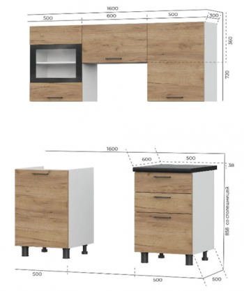 Кухонный гарнитур Аризона 1600 мм (МИ) в Краснотурьинске - krasnoturinsk.mebel-e96.ru