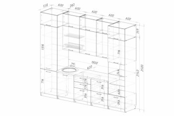 Кухонный гарнитур Асая экстра 3000 мм (герда) в Краснотурьинске - krasnoturinsk.mebel-e96.ru