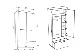 Шкаф Бастон 900 мм (Эра) в Краснотурьинске - krasnoturinsk.mebel-e96.ru