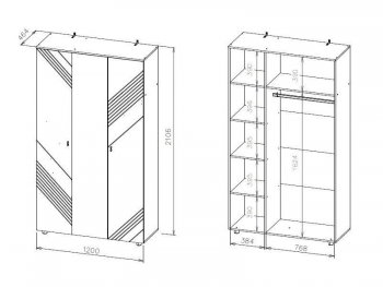 Шкаф 1200 мм трехстворчатый Байкал (СВ) в Краснотурьинске - krasnoturinsk.mebel-e96.ru