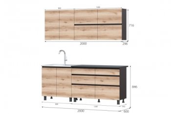 Кухонный гарнитур 2000 мм Берген Симпл (МИ) в Краснотурьинске - krasnoturinsk.mebel-e96.ru