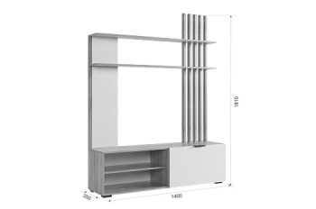 Стенка Бери К1 графит (Мебельсон) в Краснотурьинске - krasnoturinsk.mebel-e96.ru