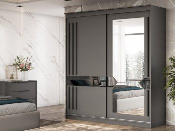 Шкаф-купе №25 2000 мм Блэк ЛАЙТ графит (СВ) в Краснотурьинске - krasnoturinsk.mebel-e96.ru