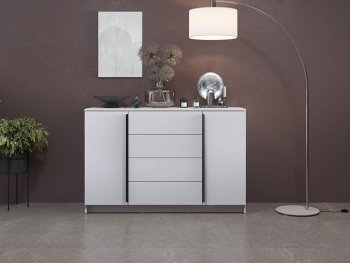 Комод 67.11 Брандо ЛДСП New белый (Олмеко) в Краснотурьинске - krasnoturinsk.mebel-e96.ru