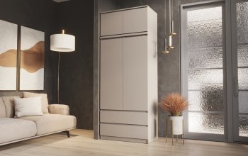 Шкаф Челси с антресолью 900 мм Кашемир (Миф) в Краснотурьинске - krasnoturinsk.mebel-e96.ru