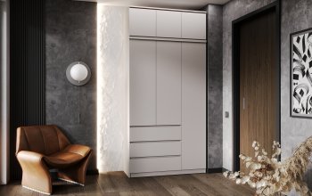 Шкаф 1200 мм Челси с антресолью Кашемир (Миф) в Краснотурьинске - krasnoturinsk.mebel-e96.ru