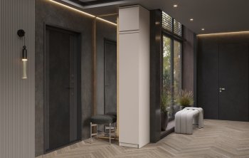 Пенал 400 мм Челси (1 створка) с антресолью, Кашемир (Миф) в Краснотурьинске - krasnoturinsk.mebel-e96.ru