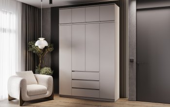 Шкаф 1600 мм Челси с антресолью Кашемир (Миф) в Краснотурьинске - krasnoturinsk.mebel-e96.ru