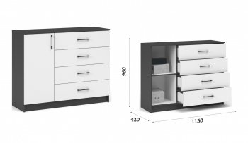 Комод Чикаго 1д4ящ (Имп) в Краснотурьинске - krasnoturinsk.mebel-e96.ru