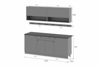 Кухонный гарнитур Энни 2000 мм (МИ) в Краснотурьинске - krasnoturinsk.mebel-e96.ru