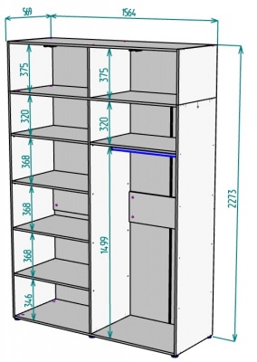 Шкаф 1564 мм Erik H318 + Антресоль HA4 (Графит) в Краснотурьинске - krasnoturinsk.mebel-e96.ru