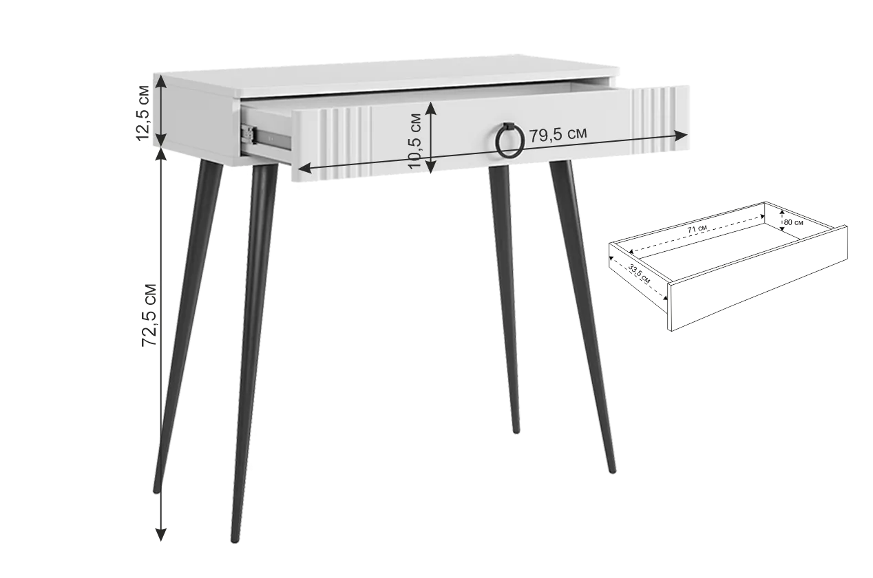 Туалетный стол 2 Ева (Мебельсон) в Краснотурьинске - krasnoturinsk.mebel-e96.ru