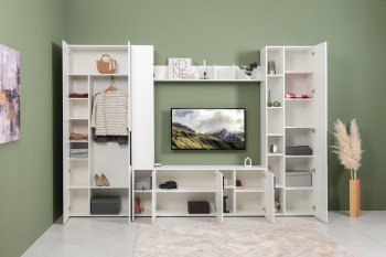 Стенка Эйр модульная, белый (Моби) в Краснотурьинске - krasnoturinsk.mebel-e96.ru