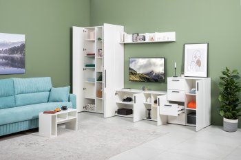 Стенка Эйр комп 1, белый (Моби) в Краснотурьинске - krasnoturinsk.mebel-e96.ru