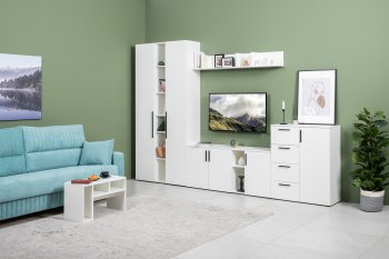 Стенка Эйр комп 1, белый (Моби) в Краснотурьинске - krasnoturinsk.mebel-e96.ru