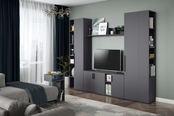 Стенка Эйр модульная, графит (Моби) в Краснотурьинске - krasnoturinsk.mebel-e96.ru