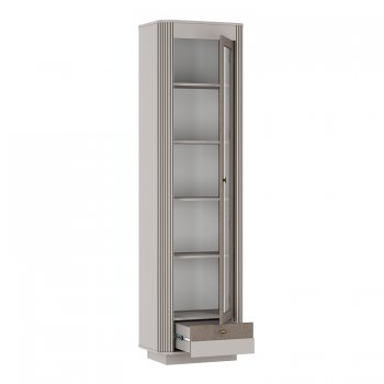 Шкаф витрина 34.06 Фантазия кашемир (Олмеко) в Краснотурьинске - krasnoturinsk.mebel-e96.ru