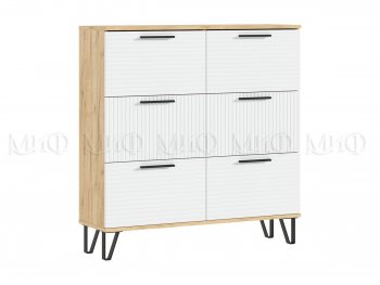 Обувница Флэш крафт/белый (Миф) в Краснотурьинске - krasnoturinsk.mebel-e96.ru