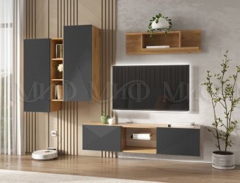 Стенка Флэш крафт/графит (Миф) в Краснотурьинске - krasnoturinsk.mebel-e96.ru