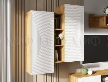 Стенка Флэш крафт/белый (Миф) в Краснотурьинске - krasnoturinsk.mebel-e96.ru