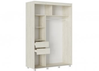 Шкаф-купе 1500 мм Форест крафт белый (Стиль) в Краснотурьинске - krasnoturinsk.mebel-e96.ru