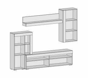 Гостиная Майами (Дуб Белый) в Краснотурьинске - krasnoturinsk.mebel-e96.ru