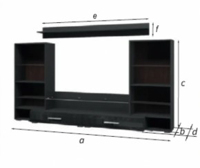 Стенка Домино Черный Глянец (БМ) в Краснотурьинске - krasnoturinsk.mebel-e96.ru