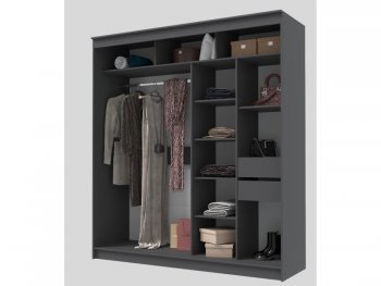 Шкаф-купе 2000 мм Гранд-1 ЛДСП, графит (Эра) в Краснотурьинске - krasnoturinsk.mebel-e96.ru