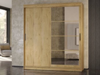 Шкаф-купе 2000 мм Гранд-1 ЛДСП/Зеркало, дуб вотан (Эра) в Краснотурьинске - krasnoturinsk.mebel-e96.ru