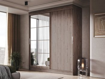 Шкаф-купе 2000 мм Гранд-1 ЛДСП/Зеркало, дуб горный (Эра) в Краснотурьинске - krasnoturinsk.mebel-e96.ru