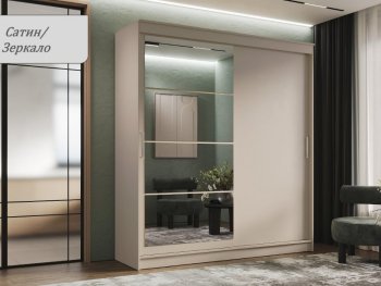 Шкаф-купе 2000 мм Гранд-1 ЛДСП/Зеркало, Сатин (Эра) в Краснотурьинске - krasnoturinsk.mebel-e96.ru