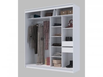 Шкаф-купе 2000 мм Гранд-1 зеркало/зеркало, белый (Эра) в Краснотурьинске - krasnoturinsk.mebel-e96.ru