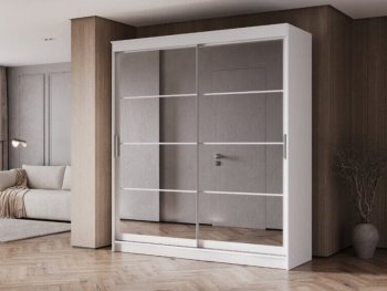 Шкаф-купе 2000 мм Гранд-1 зеркало/зеркало, белый (Эра) в Краснотурьинске - krasnoturinsk.mebel-e96.ru