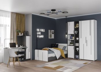 Кровать 900 мм Грей (МЛК) в Краснотурьинске - krasnoturinsk.mebel-e96.ru