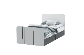 Кровать с ящиками Грей (МЛК) в Краснотурьинске - krasnoturinsk.mebel-e96.ru
