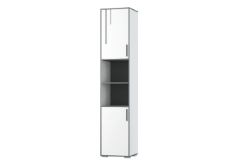 Шкаф для книг с дв. Грей УНИ (МЛК) в Краснотурьинске - krasnoturinsk.mebel-e96.ru