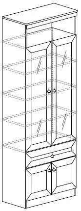 Шкаф для книг Инна 611 (Яна) в Краснотурьинске - krasnoturinsk.mebel-e96.ru